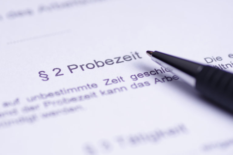 Probezeit, Arbeitsvertrag